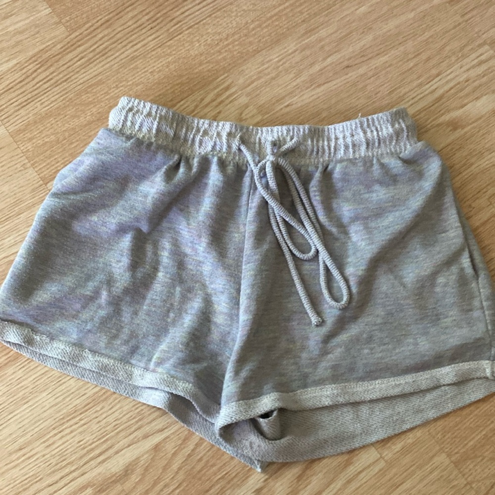 Casual Heather Grey Cotton Shorts